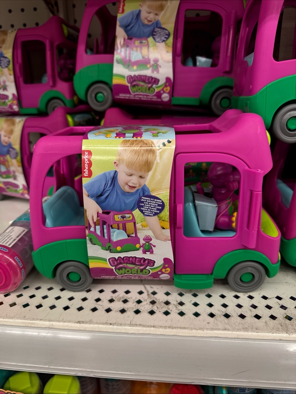 Fisher-Price Pink and Teal Barney Play Van. 3+